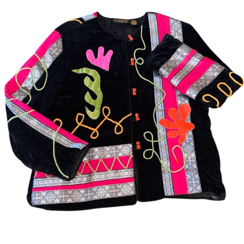 Vintage Allure Artsy Patchwork Jacket